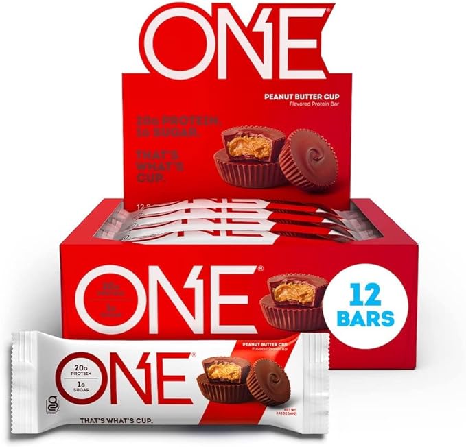 ONE Protein Bars Peanut Butter Cup Gluten Free Protein Bar with 20g Protein and only 1g Sugar &amp Protein Bars Smores Gluten Free Protein Bars with 20g Protein and only 1g Sugar