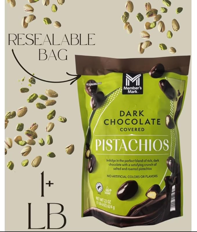 Dark Chocolate Covered Roasted Pistachios 22 oz.
