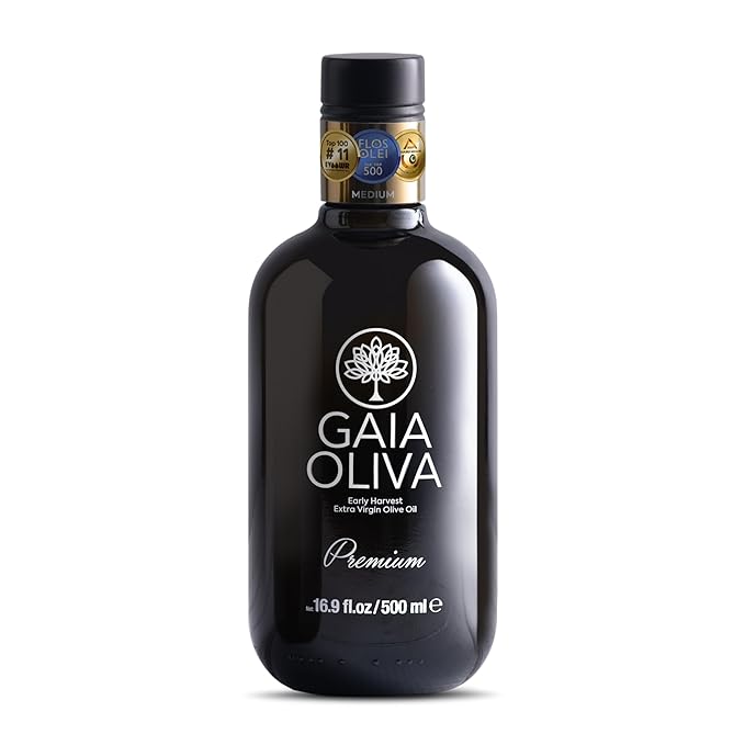 Gaia Oliva Cold Press Extra Virgin Olive Oil Early Harvest Fruity Flavor Fresh Premium Olive Oil from Aegean Region Aeite De Oliva Extra Virgen Awardwinning - 500ml
