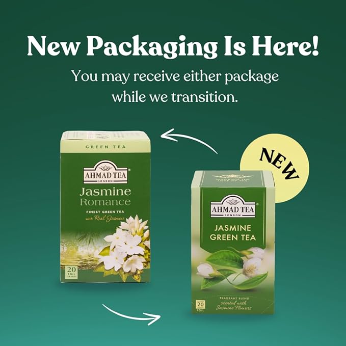 Ahmad Tea Jasmine Romance Green Tea 20-Count Boxes (Pack of 6)