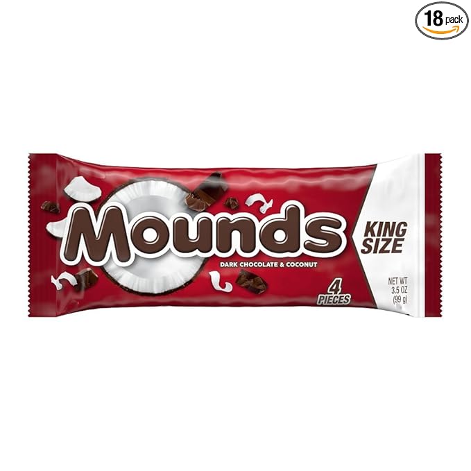Mounds Candy Bars King Size 3.5-Ounce (Pack of 18)