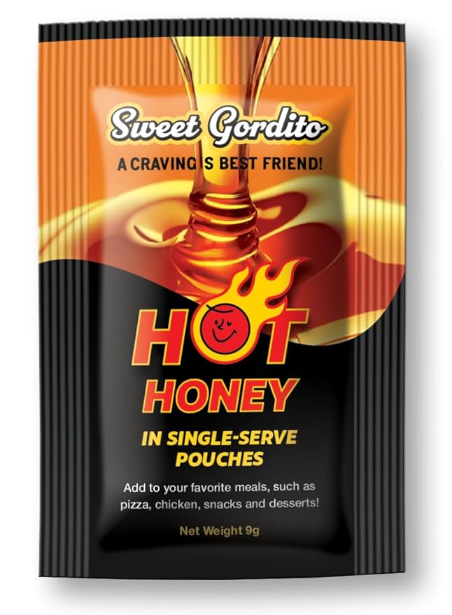 Sweet Gordito Spicy Hot Honey 9g Sachet box of 500u – Pure Natural Honey Infused with Chili | Single-Serve Hot Honey Packet | Perfect for Pizza Wings BBQ Cheese Tacos &amp Snacks | No Additives