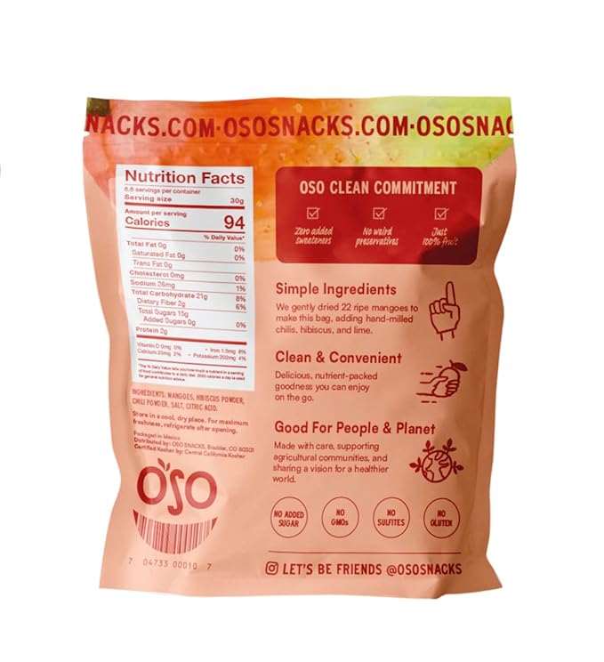 Oso Snacks Dried Mango &amp Chili Bundle (23oz / 7oz) | 100% Real Fruit No Sugar Added No Preservatives | Healthy Snack | All-Natural Dried Mango Slices