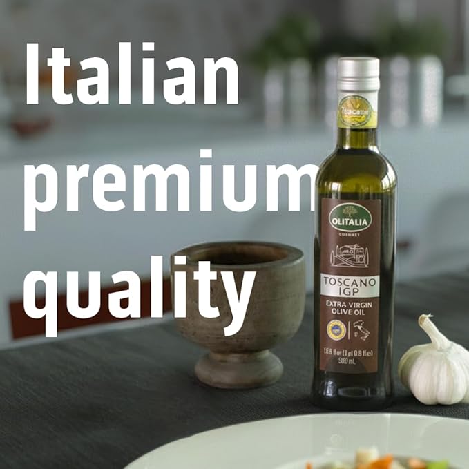 Olitalia Extra Virgin Olive Oil – Toscano IGP Italian Single Origin Limited Edition (3 Pack) – EVOO High in Polyfenol Cold Pressed Extracted and Bottled in Italy - ideal for Dressing.