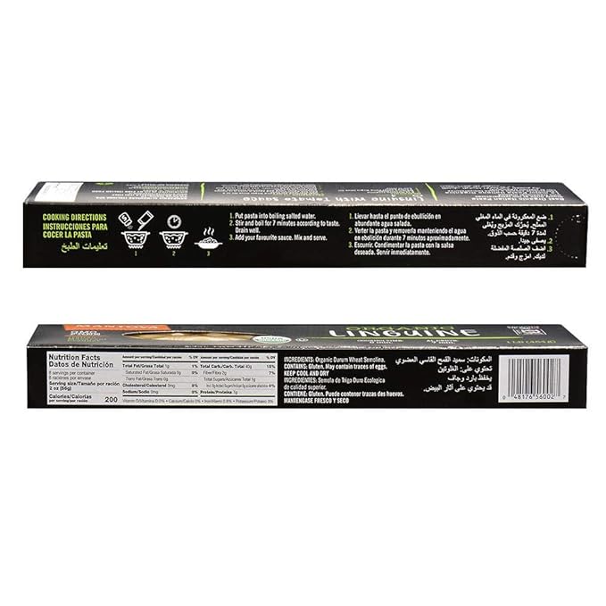Mantova Italian Organic Linguini Pasta - 100% Durum Semolina Organic Linguine - Product Of Italy 1 Pound (Pack Of 6)