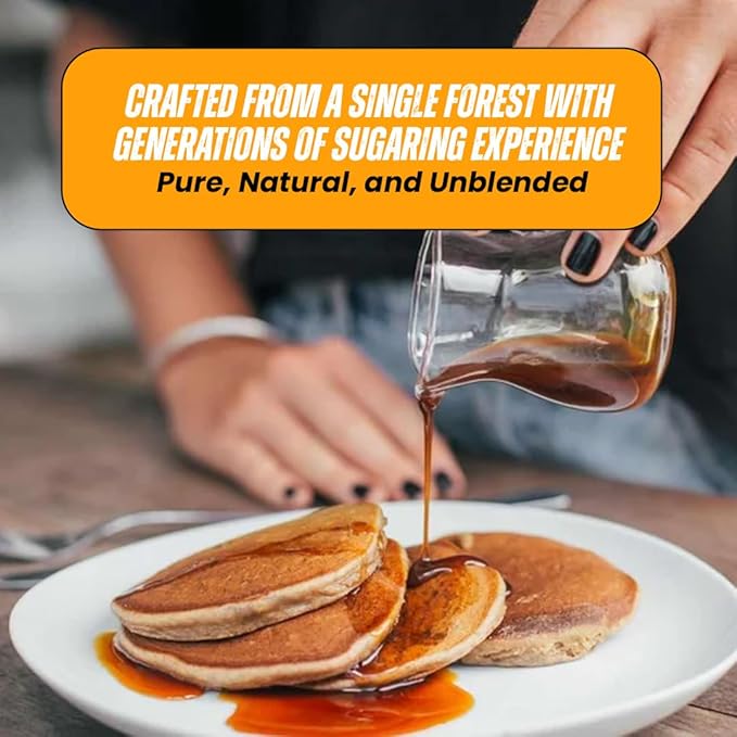 Smugglers’ Notch Maple Works – Single Forest Wood Fired – 100% Pure Vermont Maple Syrup – Natural Sweetener &amp Gluten Free – Rich Taste – Waffles and Pancakes Cocktails Marinades 12.68 Fl Oz. (3