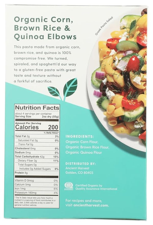 1 CASE Quinoa Corporation Pasta Elbows 8 oz 12 per case