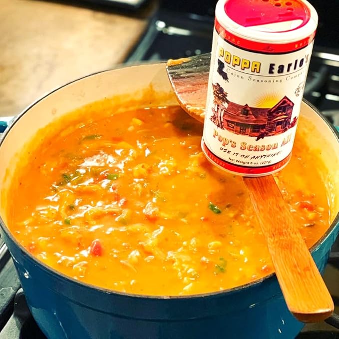 Poppa Earle's Seasoning (Cajun Seasoning Company) Gluten Free and No MSG All Purpose Seasoning Pops Season-all Pack of 3 (8) ounce cans