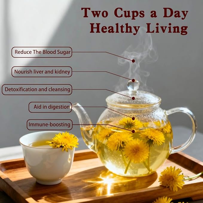 ZenVitality Dandelion Leaf and Root Tea（50 Bags）100% Certified Organic/Decaffeinated Naturally beneficial for liver/blood pressure/blood sugar/digestive health Decaffeinated