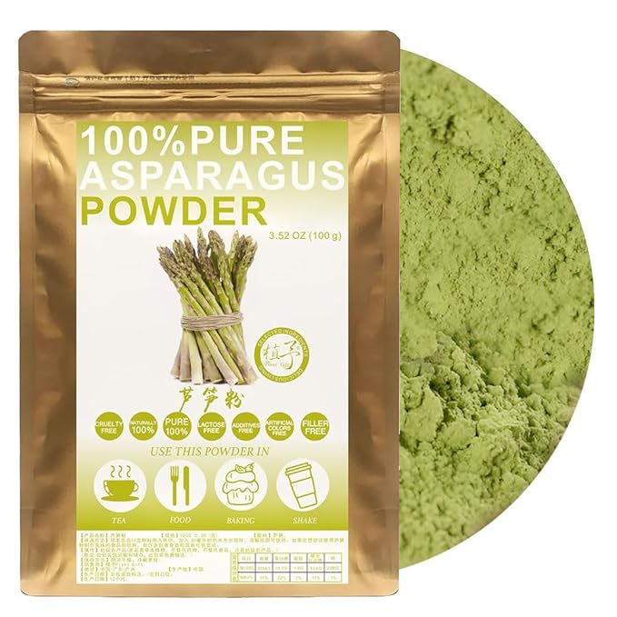 Asparagus Powder 100g/3.52oz 100% Natural Pure 芦笋粉 For Smoothies Shakes Baking &amp Drinks