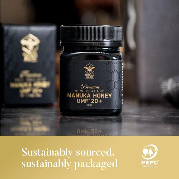 Manuka Honey New Zealand - Raw Manuka Honey UMF 20+ Certified (MGO 829+) - Natural Non-GMO Manuka Honey from Manuka South - 250g/8.8oz