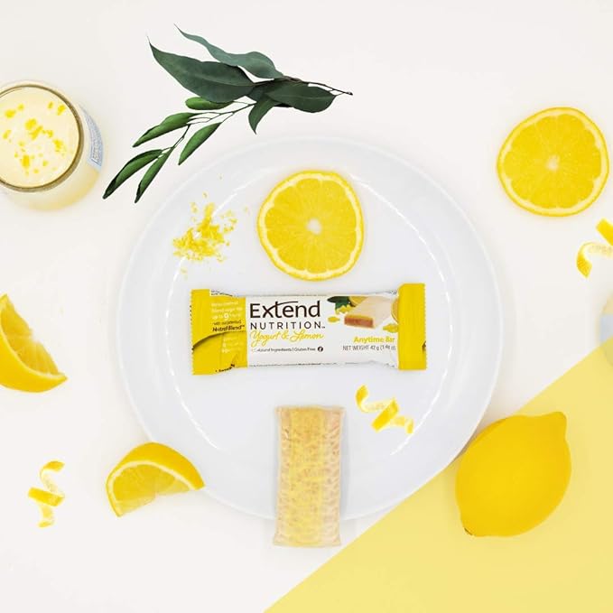 Extend Nutrition - Diabetic Food Nutrition Bars to Help Control Hunger and Manage Blood Sugar Low Carb Low Glycemic Keto Friendly Weight Management Diabetic Snacks Yogurt &amp Lemon (15 Count)