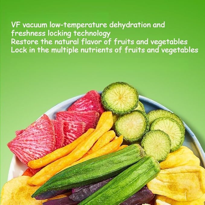 12 kinds of mixed freeze-dried fruit and vegetable Chips mixed fruit and vegetable crisp 500g dried okra mushroom Dim sum dessert nutritious ready meals substitute food leisure snacks (1 can)