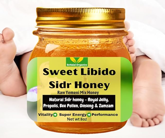 Yemeni Premium Sidr Honey Blend with Propolis Royal Jelly Bee Pollen and Ginseng Raw Unfiltered Multifloral Wellness Superfood