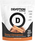 Devotion Nutrition Protein Powder Sinful Cinnamon – 20g Whey Isolate &amp Casein Protein Blend – No Added Sugar Low Carb Gluten-Free Keto-Friendly 1g MCT Kosher – 2lb Pouch