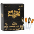 Some Honey Raw &amp Unfiltered Honey Spoon Stirrers – 100% Pure U.S. Honey USDA Grade A Kosher All-Natural – Individually Wrapped Single-Serve Spoons for Tea Coffee &amp Travel – 50 Pack
