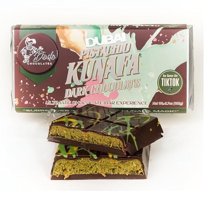 Viral Dubai Dark Chocolate Pistachio Kunafa Ultimate Chocolate Bar Experience