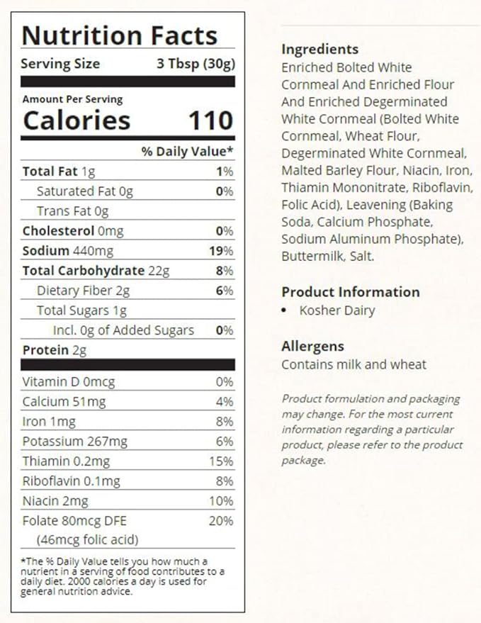 White Lily Self-Rising Buttermilk White Cornmeal Mix Enriched (Pack of 2)
