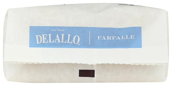 DeLallo Farfalle Pasta Bow-Tie Shape Made in Italy Bronze Cut Made with Only 100% Durum Wheat Semolina Flour All Natural Non-GMO Kosher Vegan1 Pound Bag (16 Pack)