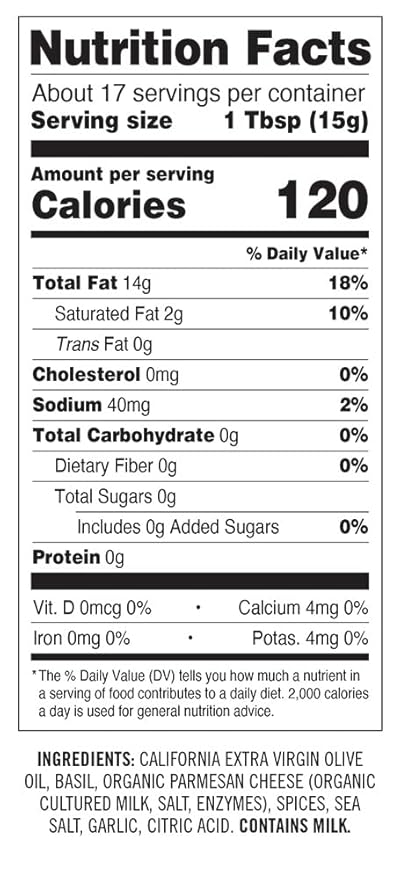Sonoma Gourmet: Basil &amp Parmesan Flavored Olive Oil | 100% California Extra Virgin Olive Oil | 8.5 FL OZ (Pack of 6)
