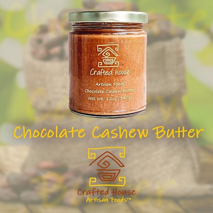 Crafted House Chocolate Cashew Butter 12 oz (4 Pack) Chocolate Spread - Healthy &amp Dark Vegan Natural Organic Cashew Butter - Non-GMO Gluten Free Dairy Free Vegan