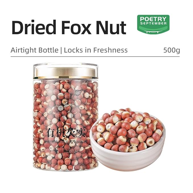 Northern Dried Gorgon Fruit in Resealable Stay | 500g / 17.6oz | PoetrySeptember Fox Nut Euryale Ferox Seeds Perfect for Soups &amp Congee Premium Small Grain Hand-Selected Sulphur-Free 中国有机芡实