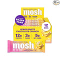 MOSH Lemon White Chocolate Keto Protein Bars High Fiber Low Carb Gluten Free High Protein Brain Healthy Snack 12 Count