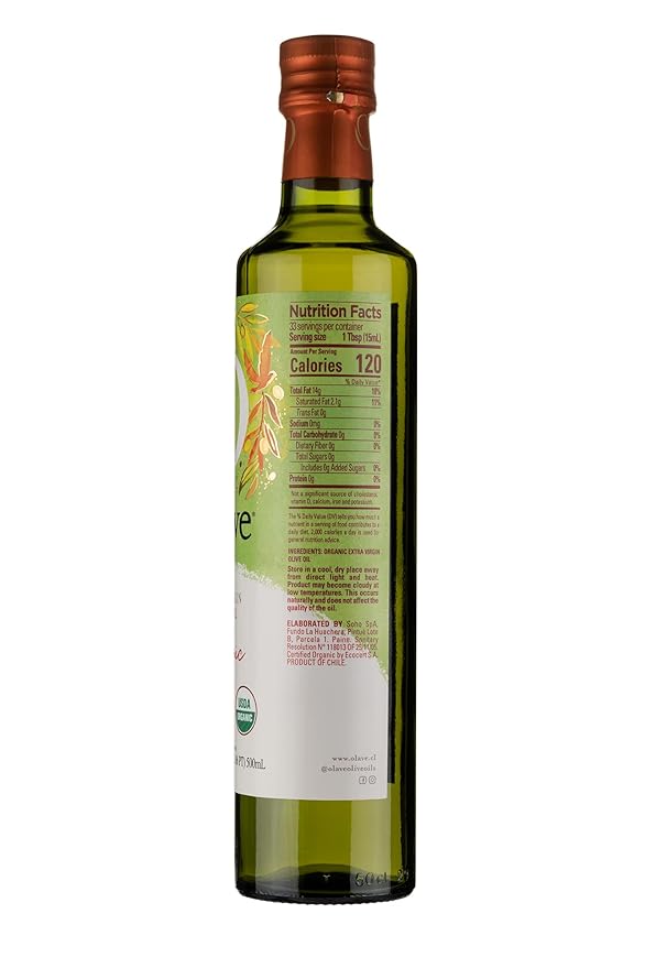 Olave - Organic Extra Virgin Olive Oil First Cold Press 16.9 fl oz (500 ml)