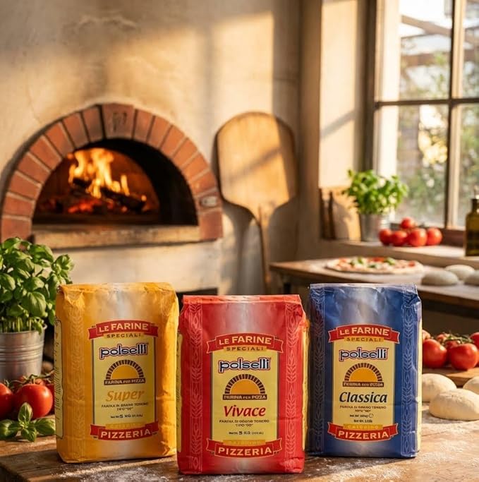 Vivace Tipo 00 Double Zero Flour OO Flour Napoletana Romana Traditional Pizza Dough Mix Pasta Bread (5 kg) 11 lbs by Polselli