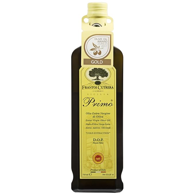 Frantoi Cutrera Primo Cold Extracted Italian Extra Virgin Olive Oil Cold Pressed Polyphenol Rich Olive Oil Authentic Certified DOP Sicilian EVOO Imported From Italy 25.4 fl oz (Pack of 1)