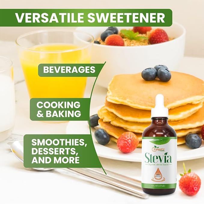Liquid Stevia – Sweet Drops –Made from Reb-D Rich Organic Extract –Concentrated Liquid Stevia Sweetener for Drinks Food &amp Pastries No Calories &amp Carb – 8 Fl Oz (2 pack)