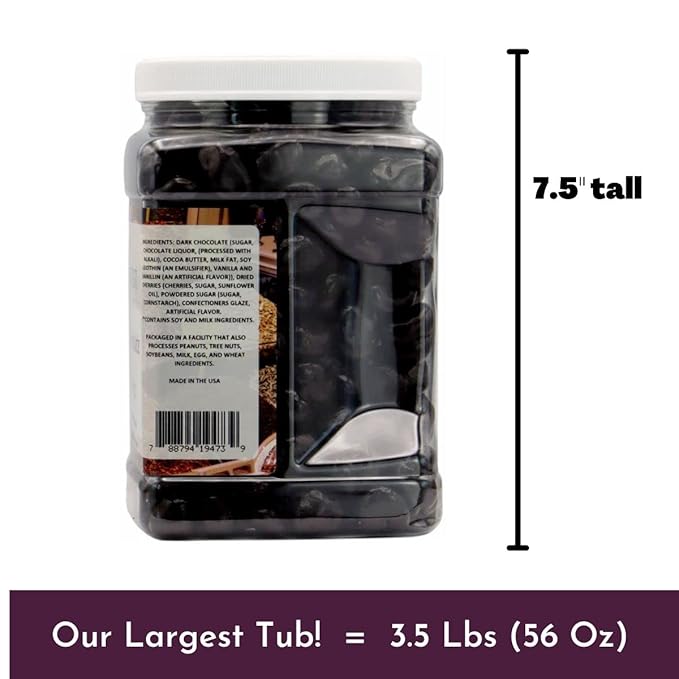 WinCrest Dark Chocolate Covered Cherries (3.5 Lb Tub)