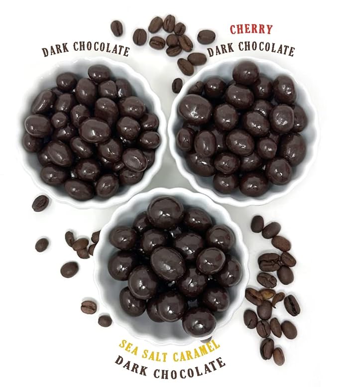 SweetGourmet Sea Salt Caramel Dark Chocolate Covered Espresso Coffee Beans | 1 Pound