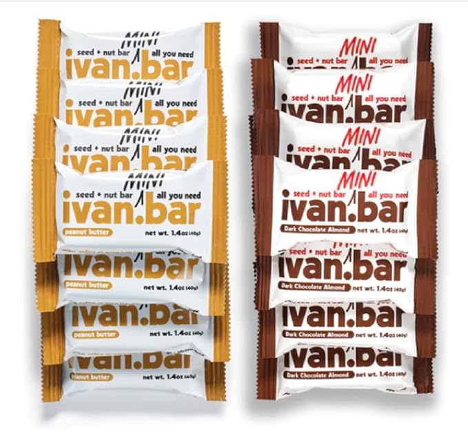 Protein Packed Energy Snack Bar | Provides Healthy Energy | Vegan All Natural Ingredients | Soy Dairy &amp Gluten Free (12 Dark Chocolate &amp 12 Peanut Butter - 2.5 Oz. Bars)
