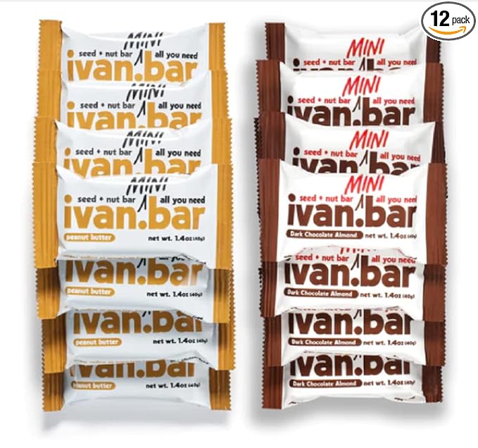 Protein Packed Energy Snack Bar | Provides Healthy Energy | Vegan All Natural Ingredients | Soy Dairy &amp Gluten Free (12 Dark Chocolate &amp 12 Peanut Butter - 2.5 Oz. Bars)