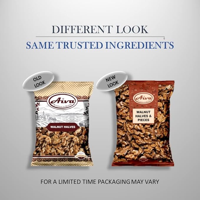 Aiva Walnut Halves &amp Pieces Bulk Bag (4 LB) | Natural &amp Unsalted | Perfect for Baking Cooking and Snacking