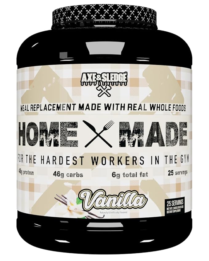 Axe &amp Sledge Supplements Home Made Whole-Foods-Based Meal Replacement Powder 25 Servings (Pack of 1) (Vanilla)