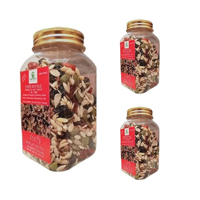 Farm Royale Ready to eat snack seven in one mix -1+1+1 Combo -(250gm +250gm+250gm) ||100% Pure and Natural||Export Quality||Hand picked materrial