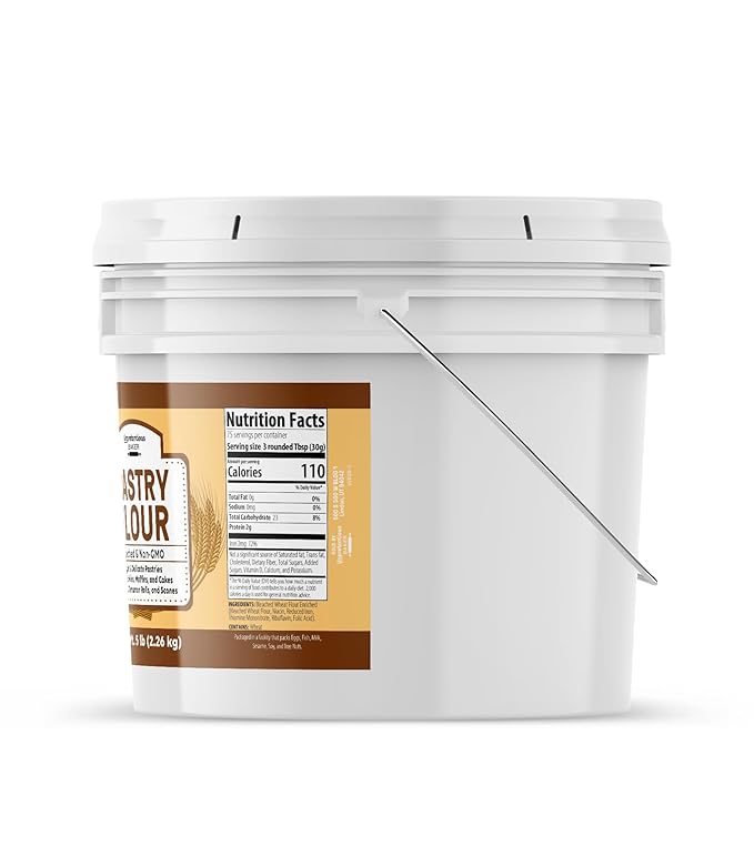 Unpretentious Pastry Flour Non-GMO Great For Flaky Pastries Pies Muffins Biscuits (5 Pound)