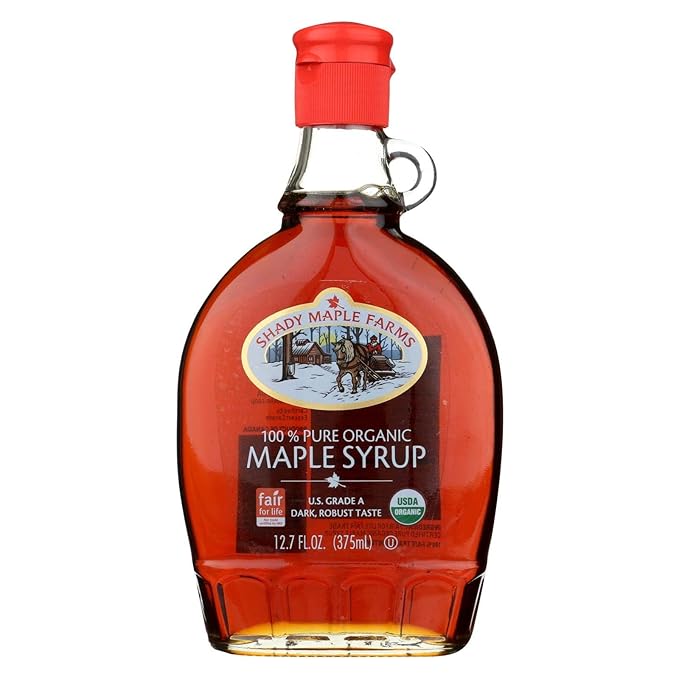 Shady Maple Farms Organic Glass Maple Syrup 12.7 Ounce - 12 per case.12