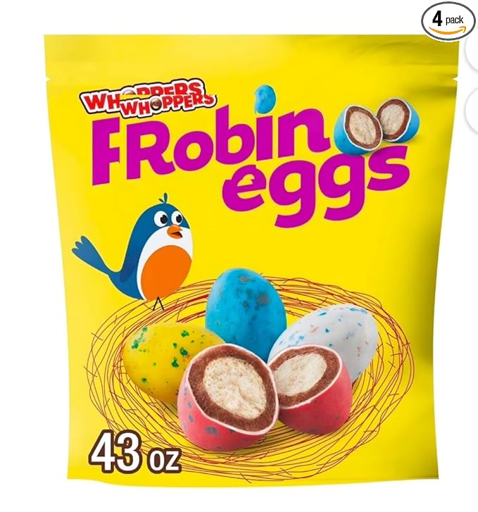 WHO-p-PERs Eggs Malted Milk Balls Easter Candy 43 oz Kosher Pastel Shells
