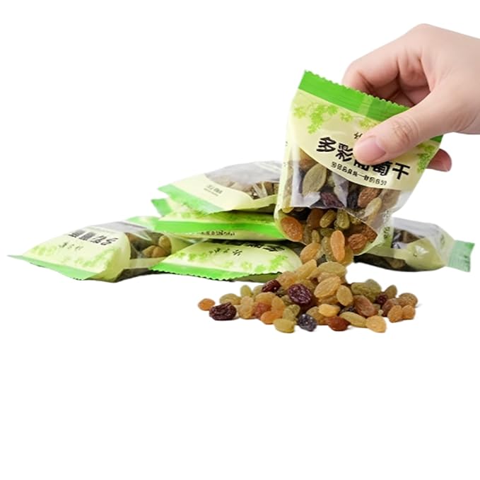 4 Color/Flavor Seedless Raisins – Individually Wrapped Snack Packs No Sugar Added Soft Chewy Dried Fruit For Baking Cereal Yogurt(9g*40 packs)