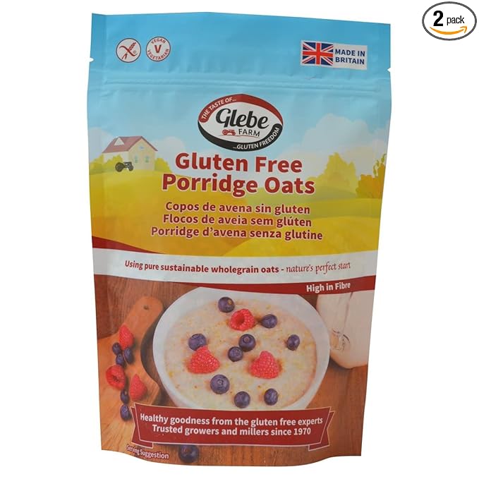 Glebe Farm Gluten Free Porridge Oats 450g - Pack of 2