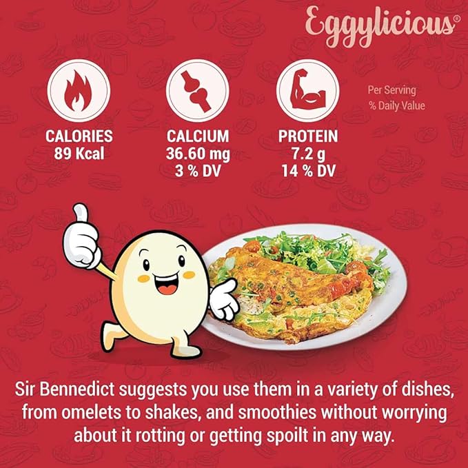 Eggylicious - Pack of 4 - Whole Egg Powder Dried Natural Protein Powder Made from Fresh Eggs White &amp Yolk Mixed Pasteurized Non-GMO No Additives Used for Baking Icing1lbs(16oz)