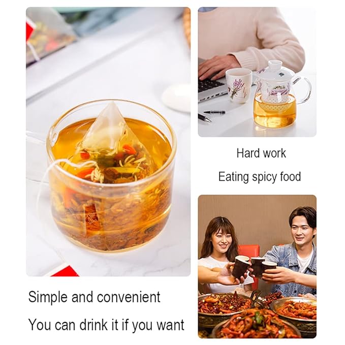 Chrysanthemum Cassia Seeds Tea Bags 2 Boxes 11.28OZ(320g8gX40Bags) Honeysuckle Chinese wolf-berry Sweet-scented Osmanthus Burdock Root Combination of Floral Tea 菊花决明子茶包