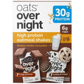 Oats Overnight Variety Pack 30g Protein Oatmeal Shake Cookies &amp Cream &amp Fudge Brownie High Protein Breakfast Drink Mix Just Add Milk 14 Pack + Shaker Bottle Included