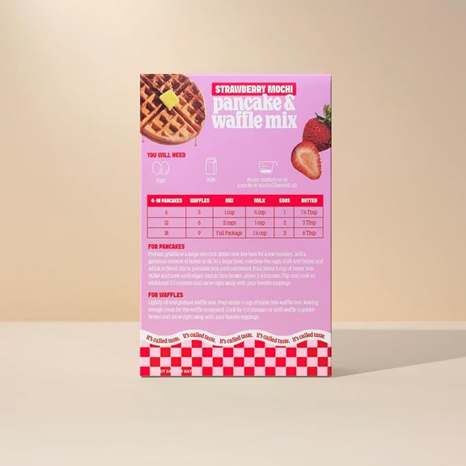 Cravings by Chrissy Teigen Gluten Free Pancake and Waffle Mix Strawberry Mochi Pancakes &amp Waffles Add Eggs Milk &amp Oil Makes 18 Pancakes (Pack of 3)