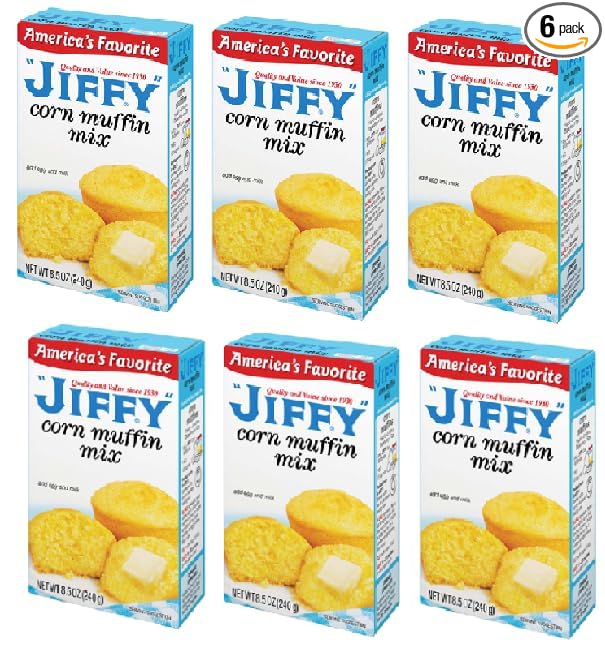 Corn Muffin Mix bakes into a delicious muffin or sweet cornbread (6 Boxes 8.5 oz. each Box)