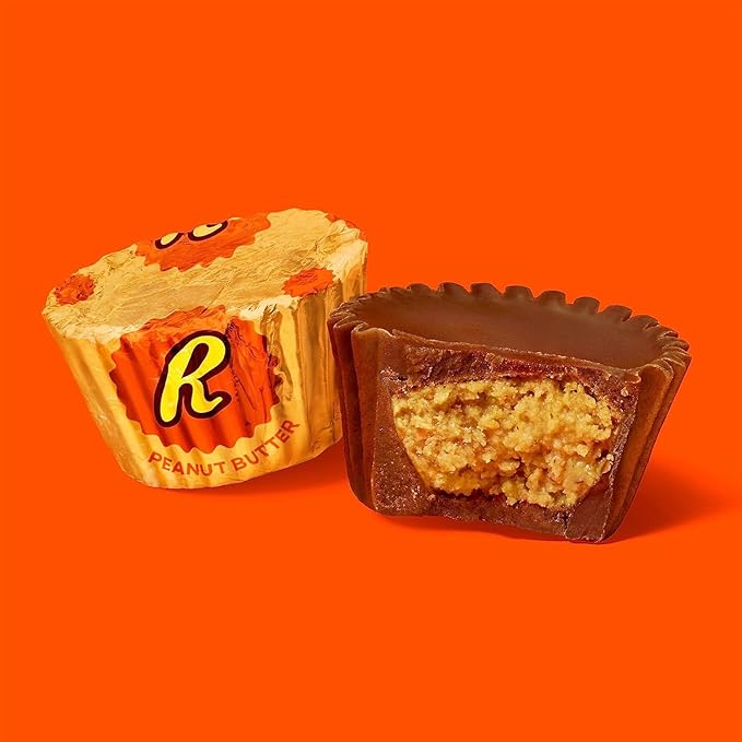 ReesesPeanut Butter Miniature Cups - 90 Individually Wrapped Milk Chocolate Candy Reese Miniature Peanut Butter Cups Bulk - 2 Pounds Bulk Chocolate Pack