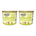 Hampton Farms - USA Grown Gourmet Nuts - Salted In-Shell Pistachios - 10 oz. Canisters - 2 Pack